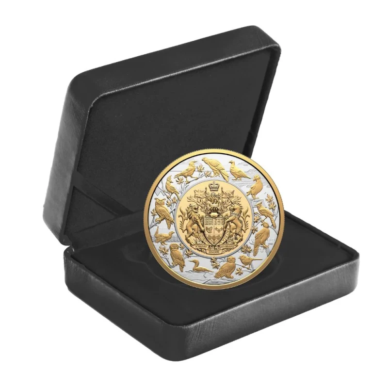 Canada: silver coin Birds of Canada 2024 Proof gilded 5 oz Collectible coins