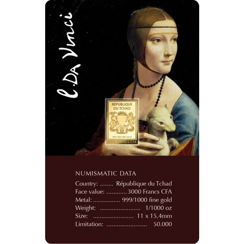 Chad: gold coin Poppy field near Argenteuil 1/1000 oz Collectible coins