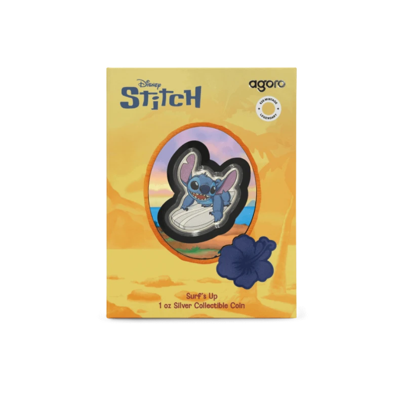 Niue: silver coin Stitch Surf's Up 2025 Proof colorized 1 oz Collectible coins