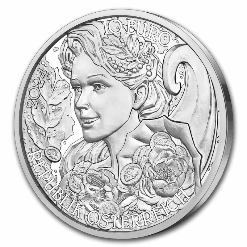 Austria Silver Coin Peony 2024 Proof 1/2 oz Collectible coins