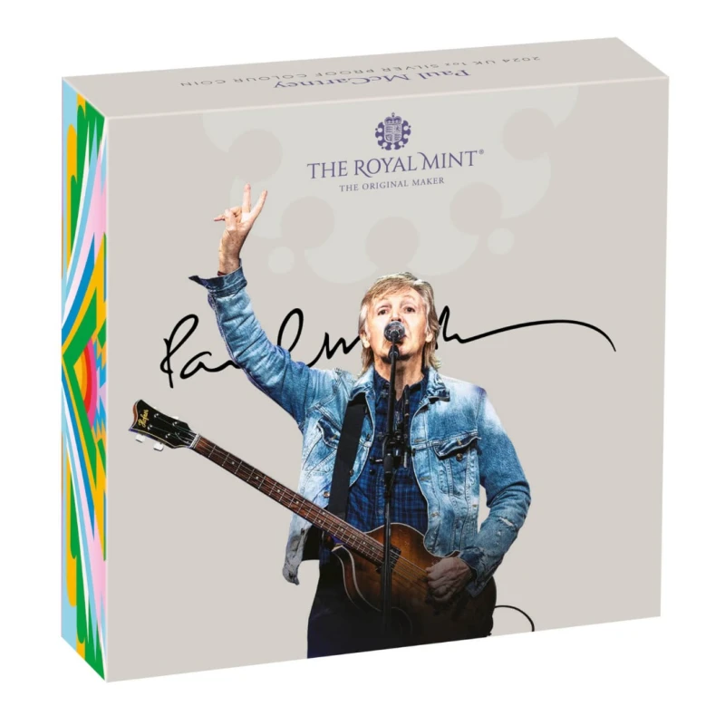 United Kingdom Silver Coin Paul McCartney 2024 Proof Colored 1 oz Collectible coins