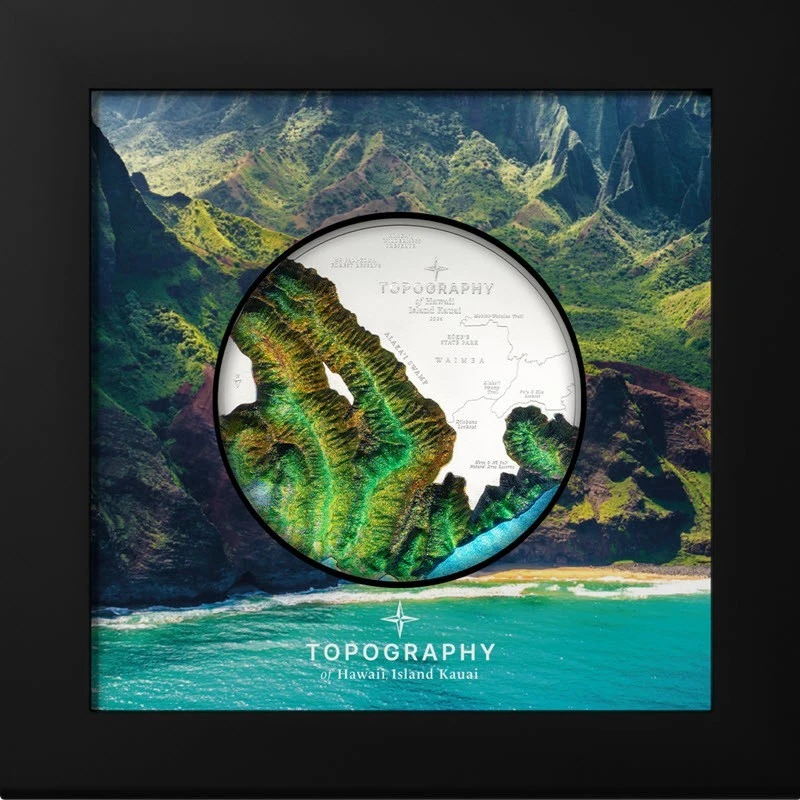 Cook Islands: silver coin Hawaii 2024 Proof colored ultra high relief 5 oz Collectible coins