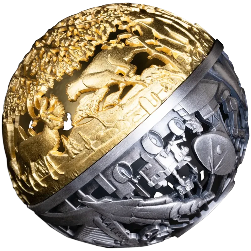 Samoa silver coin Nature and Technology 2025 gilded 2 oz Collectible coins