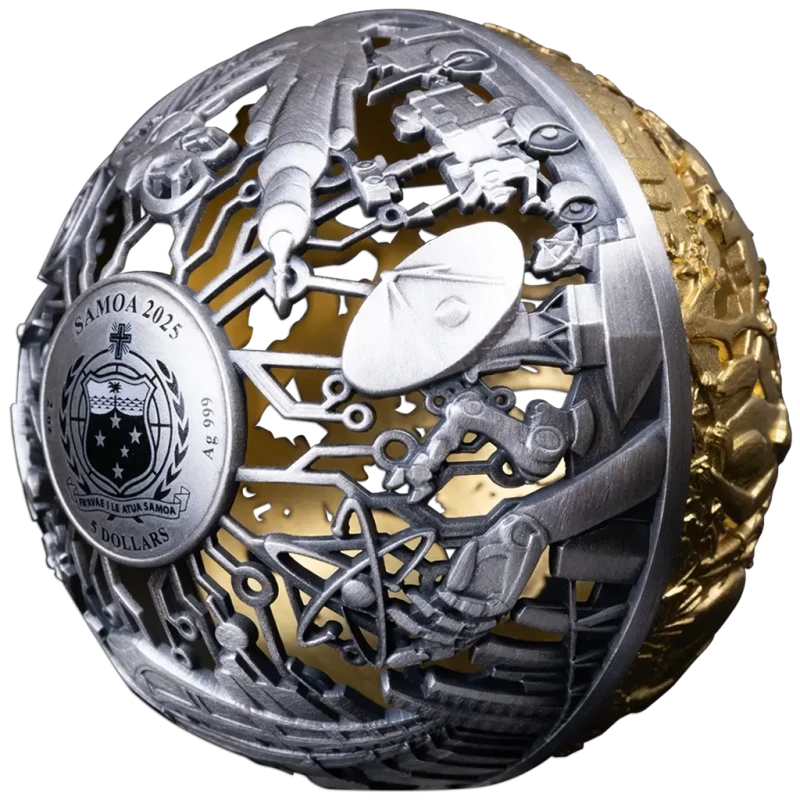Samoa silver coin Nature and Technology 2025 gilded 2 oz Collectible coins