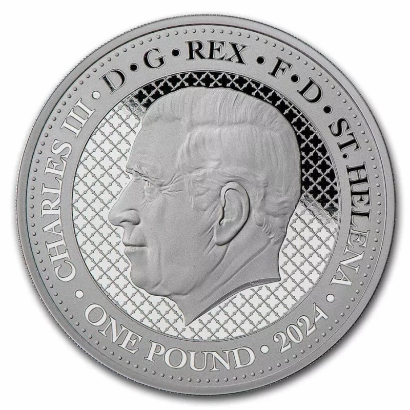 Saint Helena Silver Bullion Coin Indian Wildlife Snow Leopard 2024 1 oz Investment coins