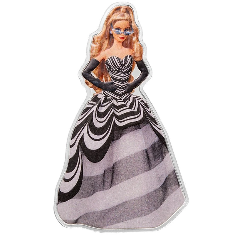 Solomon Islands Silver Coin Blue Sapphire Barbie 2024 Colored 1 oz Collectible coins