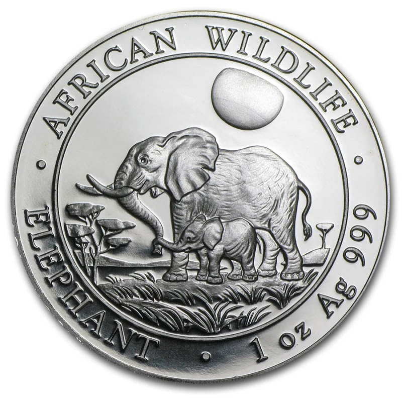 Somalia Silver Bullion Coin African Wildlife Elephant 2011 1 oz Investment coins