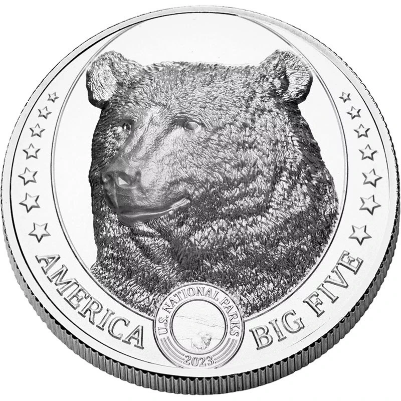 Fiji Silver Coin Brown Bear 2023 1 oz Collectible coins