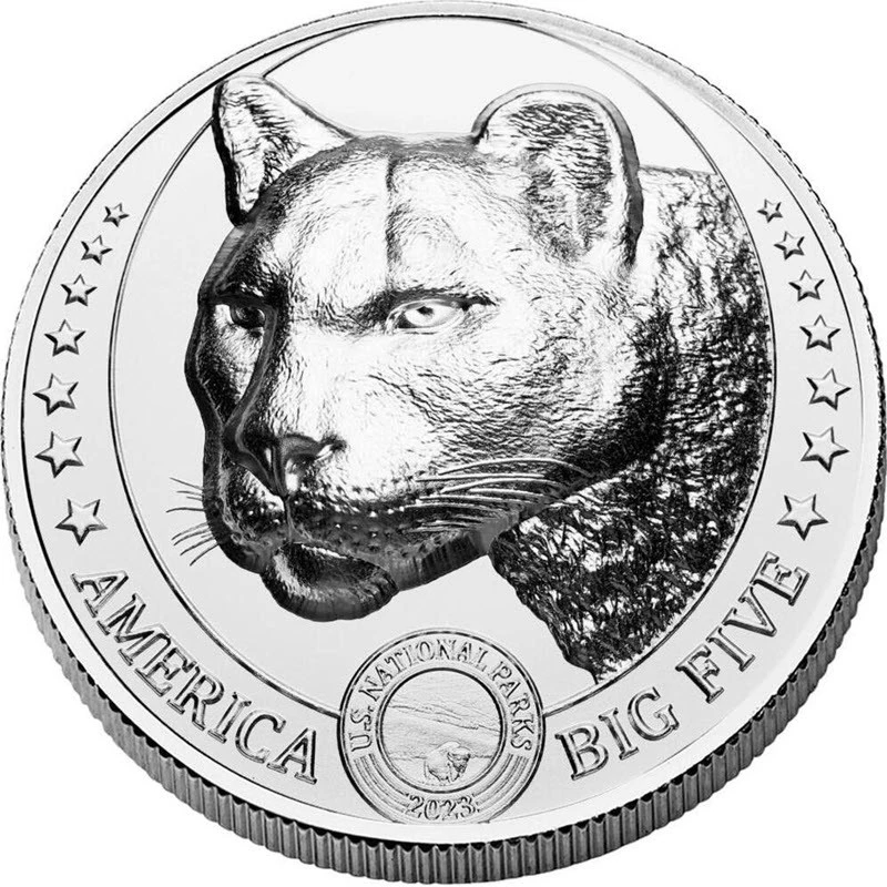 Fiji Silver Coin Mountain Lion 2023 1 oz Collectible coins