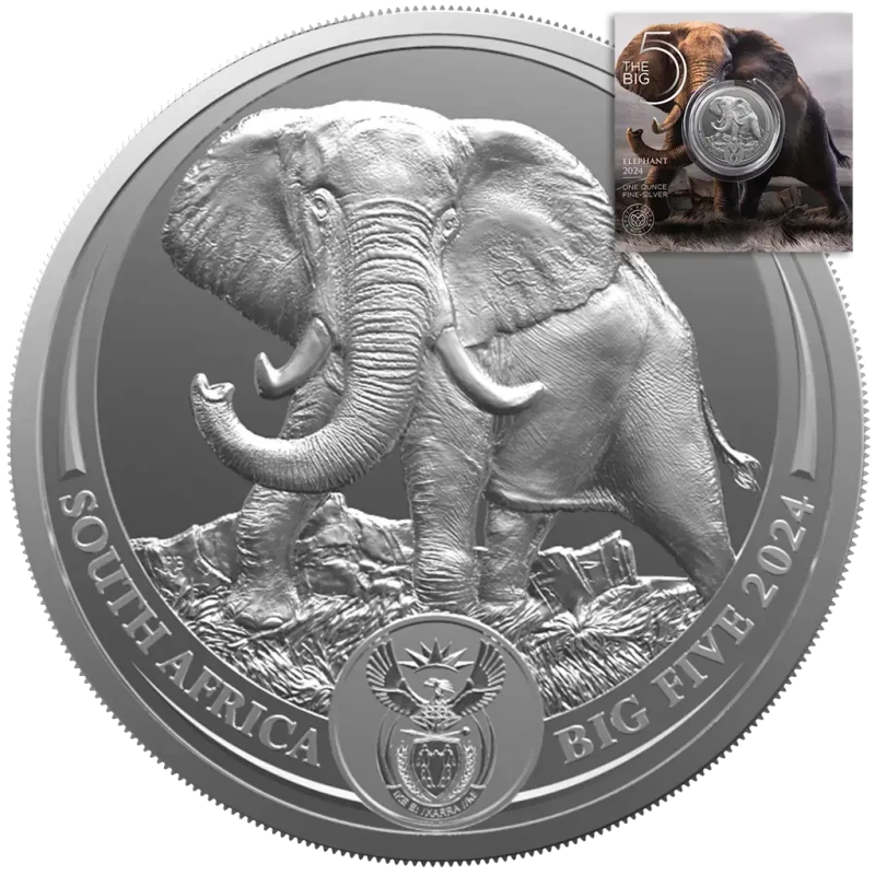 South Africa Silver Coin Elephant 2024 1 oz Collectible coins