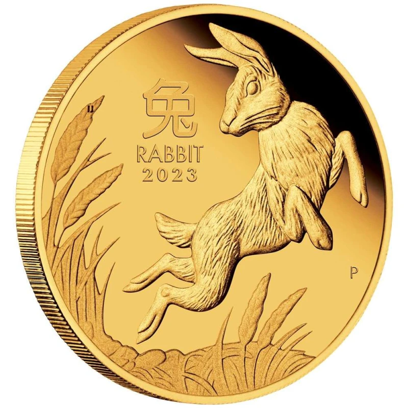 Australia Gold Coin Lunar III Year of the Rabbit 2023 Proof 1/10 oz Collectible coins