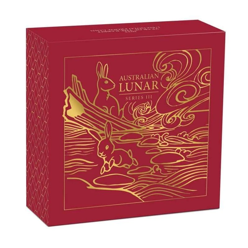 Australia Gold Coin Lunar III Year of the Rabbit 2023 Proof 1/10 oz Collectible coins