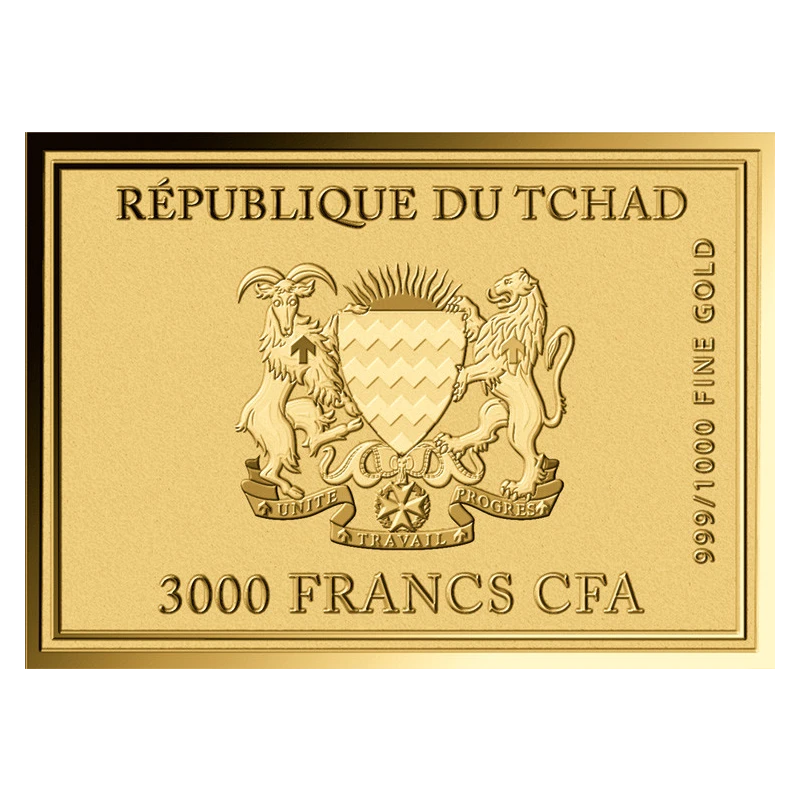 Chad Gold Coin Carl Spitzweg Sunday Rest 1/1000 oz  Collectible coins