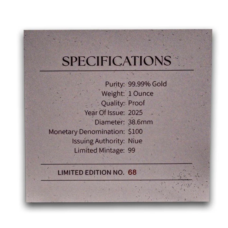 Niue Gold Coin Mother-of-Pearl Clouds 2025 Proof Colored 1 oz Collectible coins