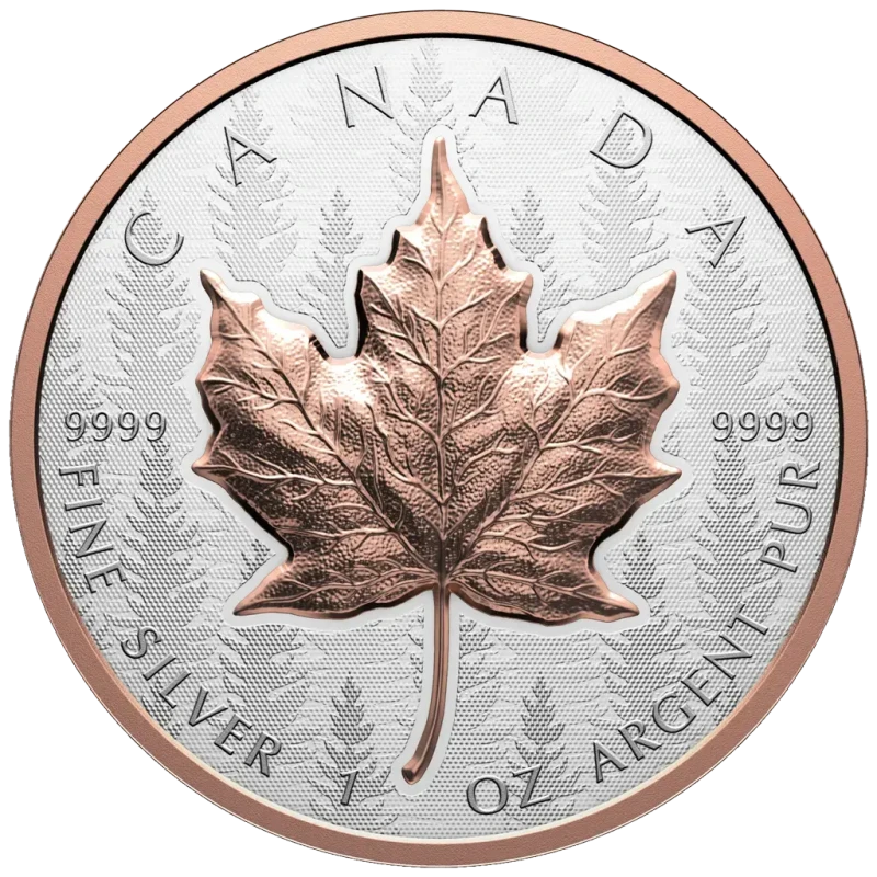 Canada Silver Coin Maple Leaf 2025 Rose Gold Plated 1 oz Collectible coins