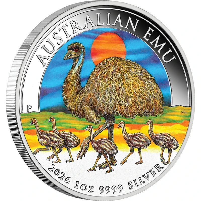 Australia Silver Coin Australian Emu 2026 Colored 1 oz Collectible coins